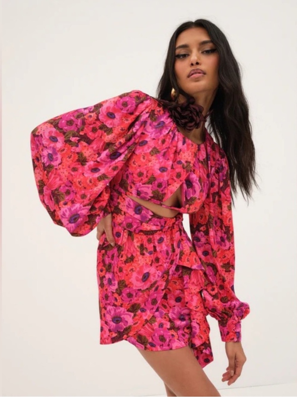 For Love & Lemons floral mini dress